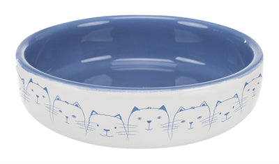 Trixie Futtertrog / TrÃ¤nke Katze Flachnase Hellblau / Weiss