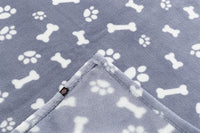 Trixie Hundedecke Kenny Fleece Knochen / Pfoten Blau