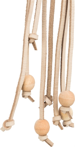 Trixie SchnÃ¼rsenkel Leder Mit Holzperlen Natur