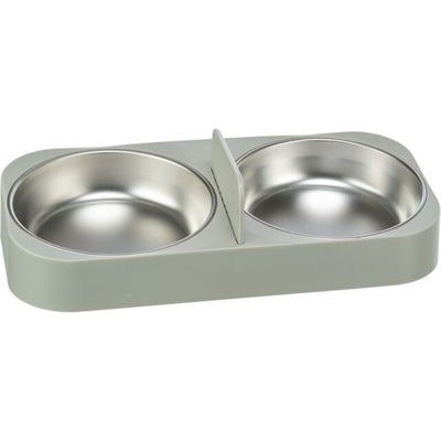 Trixie Futter-/Trinkschale Doppelt FÃ¼r #24347 Kunststoff/Edelstahl Weiss