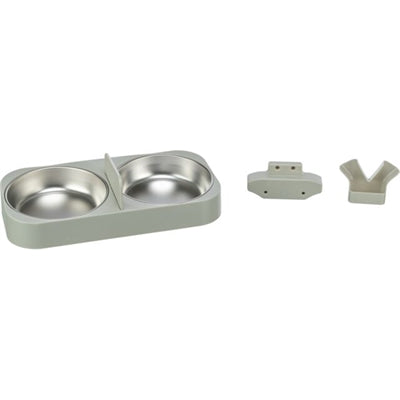 Trixie Futter-/Trinkschale Doppelt FÃ¼r #24347 Kunststoff/Edelstahl Weiss