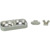 Trixie Futter-/Trinkschale Doppelt FÃ¼r #24347 Kunststoff/Edelstahl Weiss